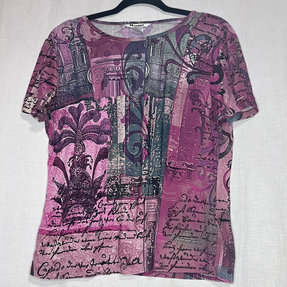 Peter Nygard Stretch Top Colorful Petite Large